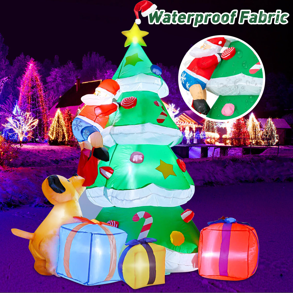 7FT Christmas Inflatables Santa Claus Blow Up Decor N691437