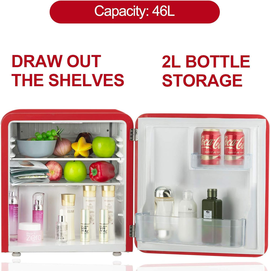 1.6 Cu.Ft Red Compact Refrigerator Single Door Mini Fridge with Freezer I96989
