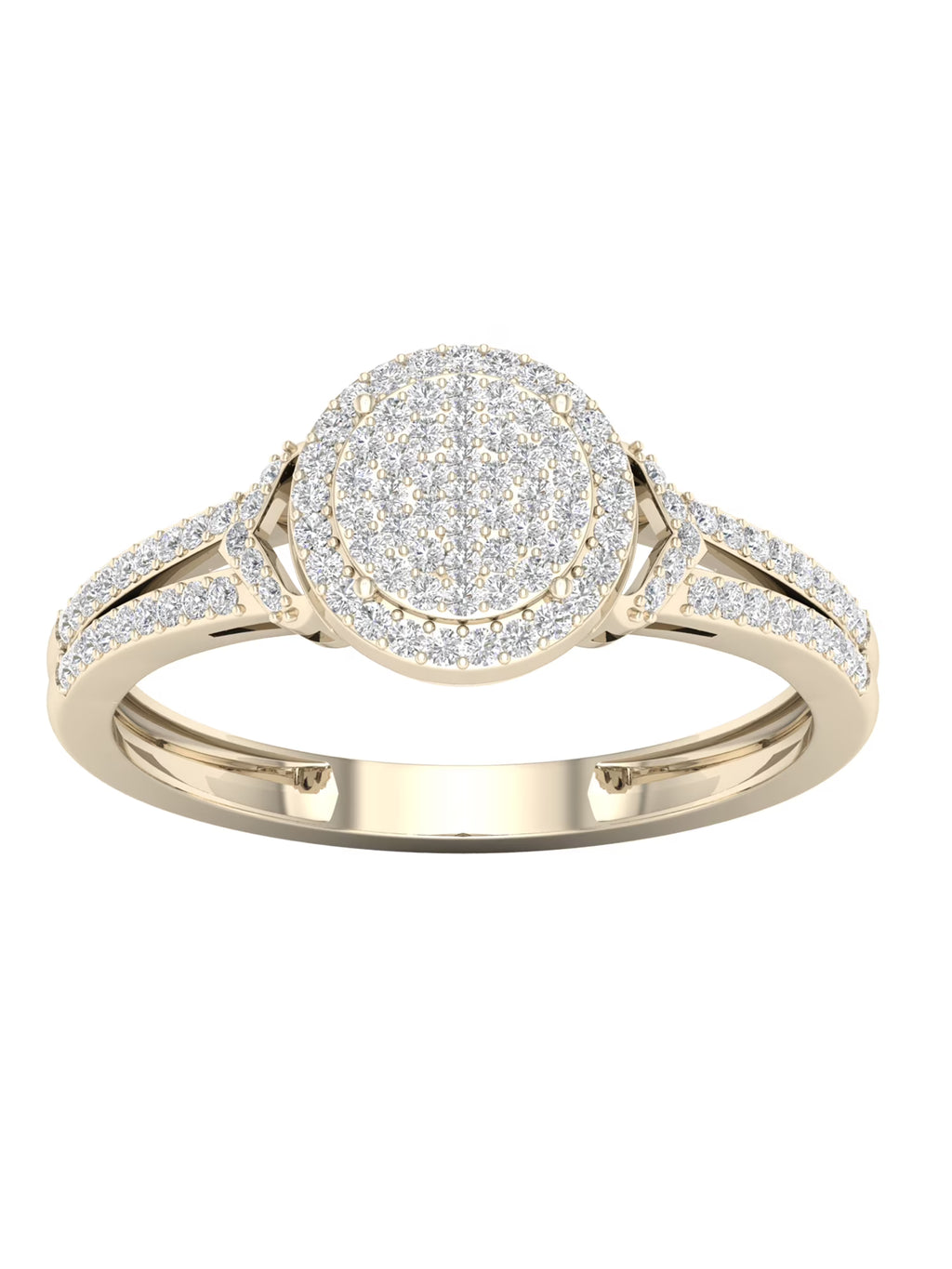 1/4Ct TDW Diamond 10K Yellow Gold Halo Engagement Ring S106