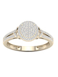 1/4Ct TDW Diamond 10K Yellow Gold Halo Engagement Ring S106