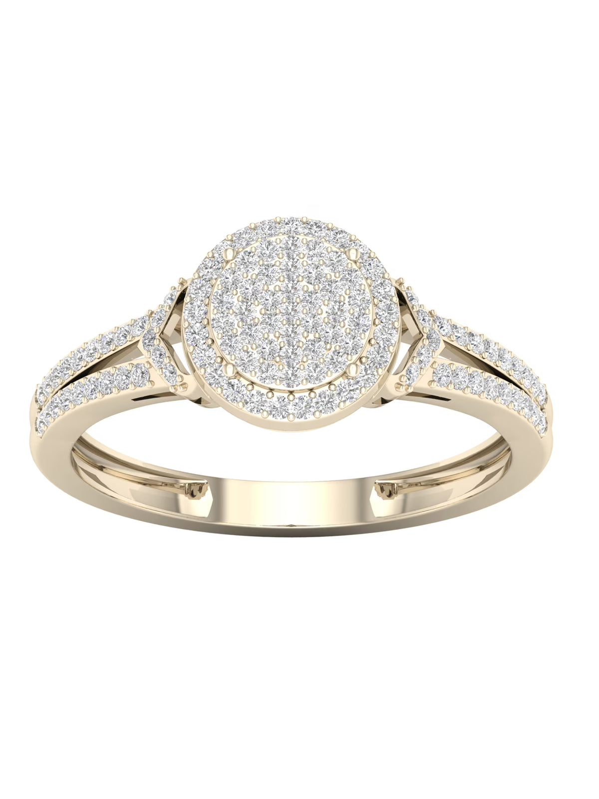 1/4Ct TDW Diamond 10K Yellow Gold Halo Engagement Ring S106