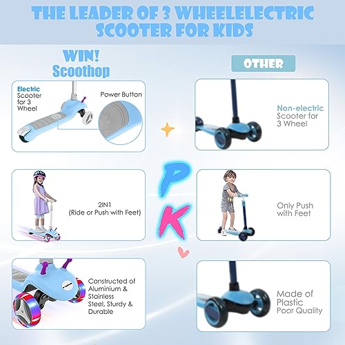 3 Wheel Electric Scooter with Flashing LED Wheels W399