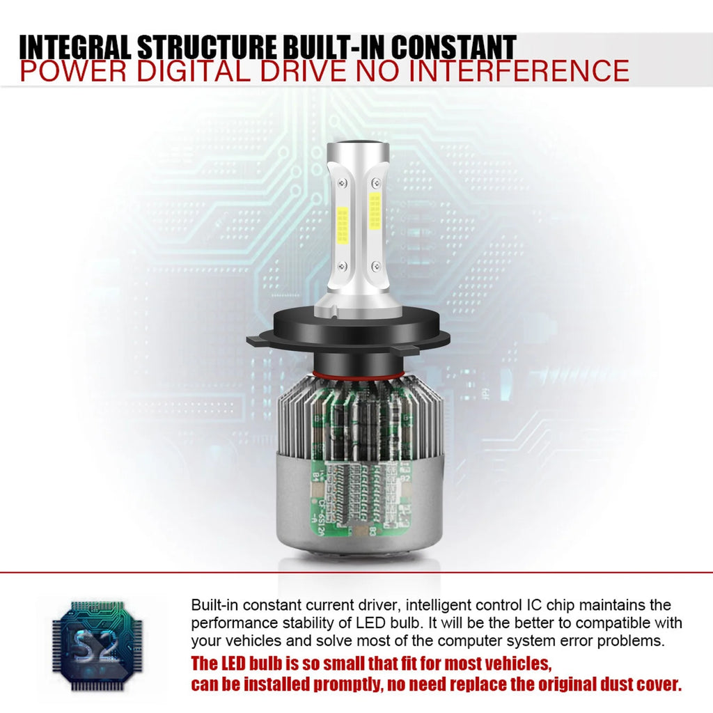 H4 High&Low Beam H11 Fog Light LED Headlight Bulbs Kit 4pcs H55430
