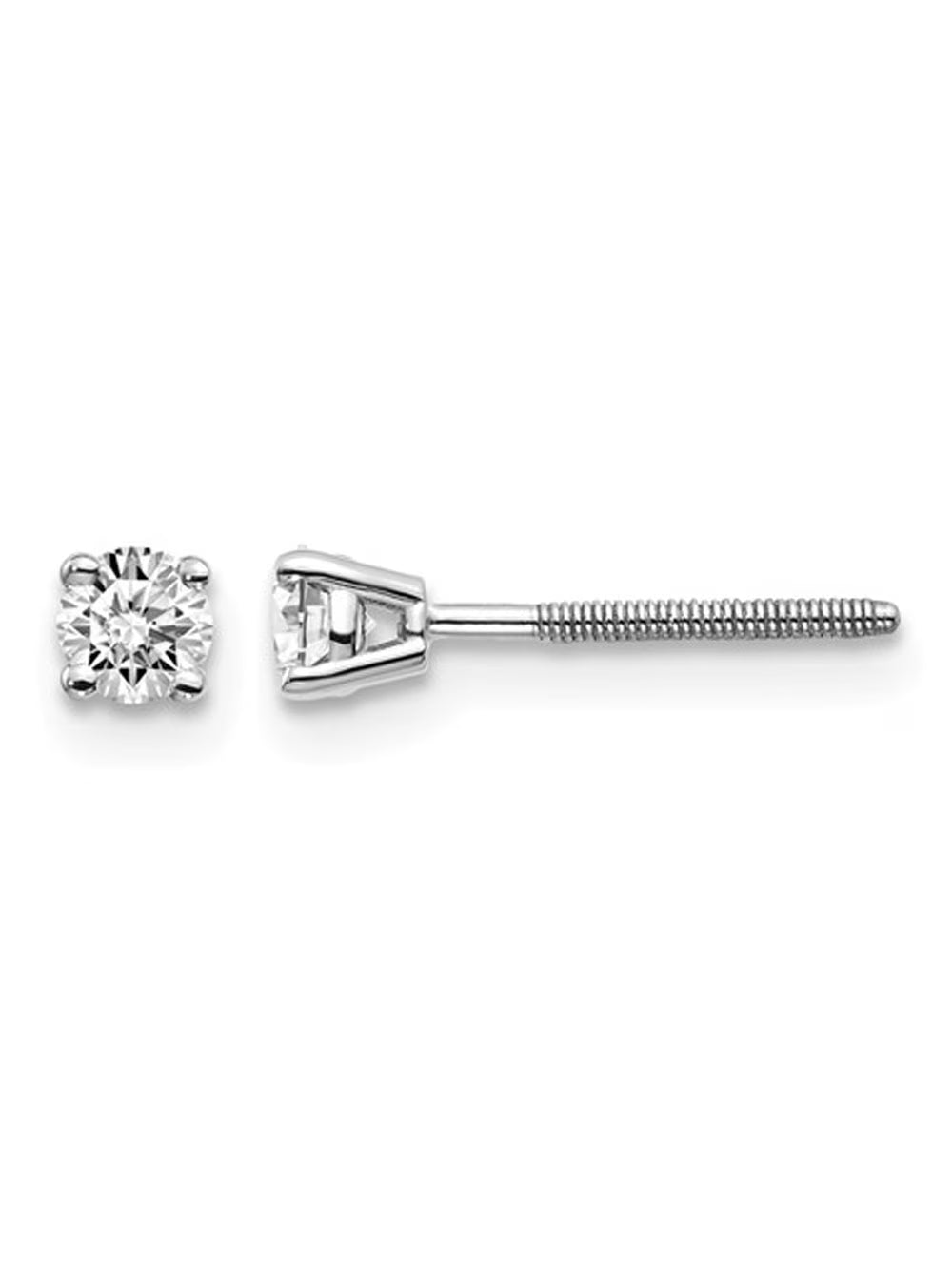 14K White Gold Diamond Solitaire Stud Earrings N26985