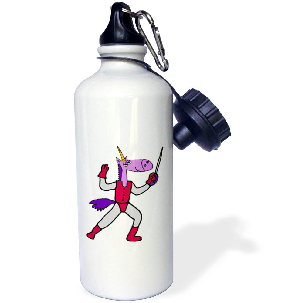 Purple Unicorn Straw Water Bottle, 21-ounce S614
