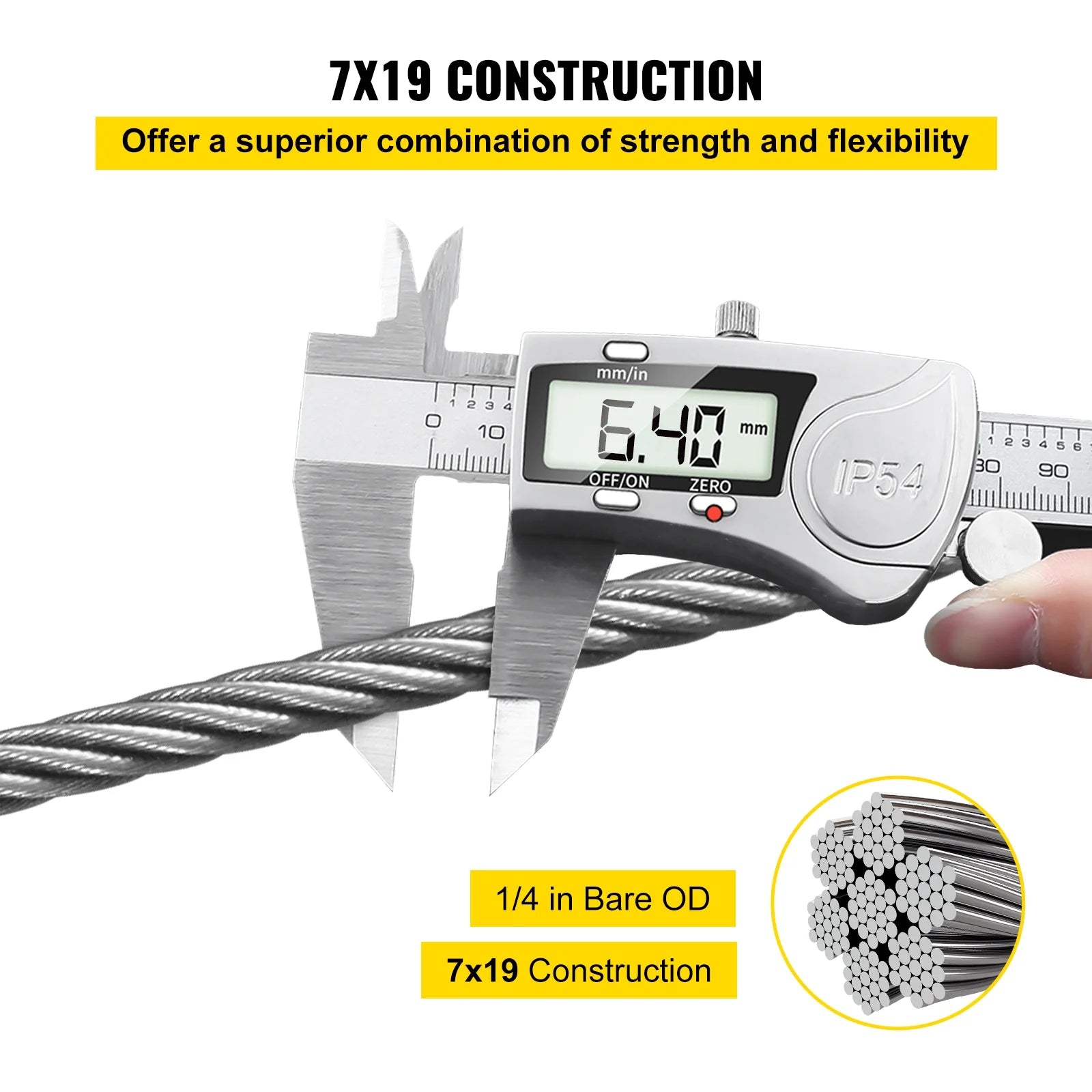 1/4" x 200ft 7x19 Stainless Steel Wire Rope I1262