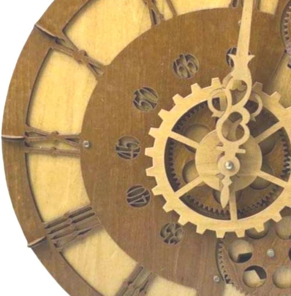 15 Inch Industrial Wall Clock with Moving Gears E423254