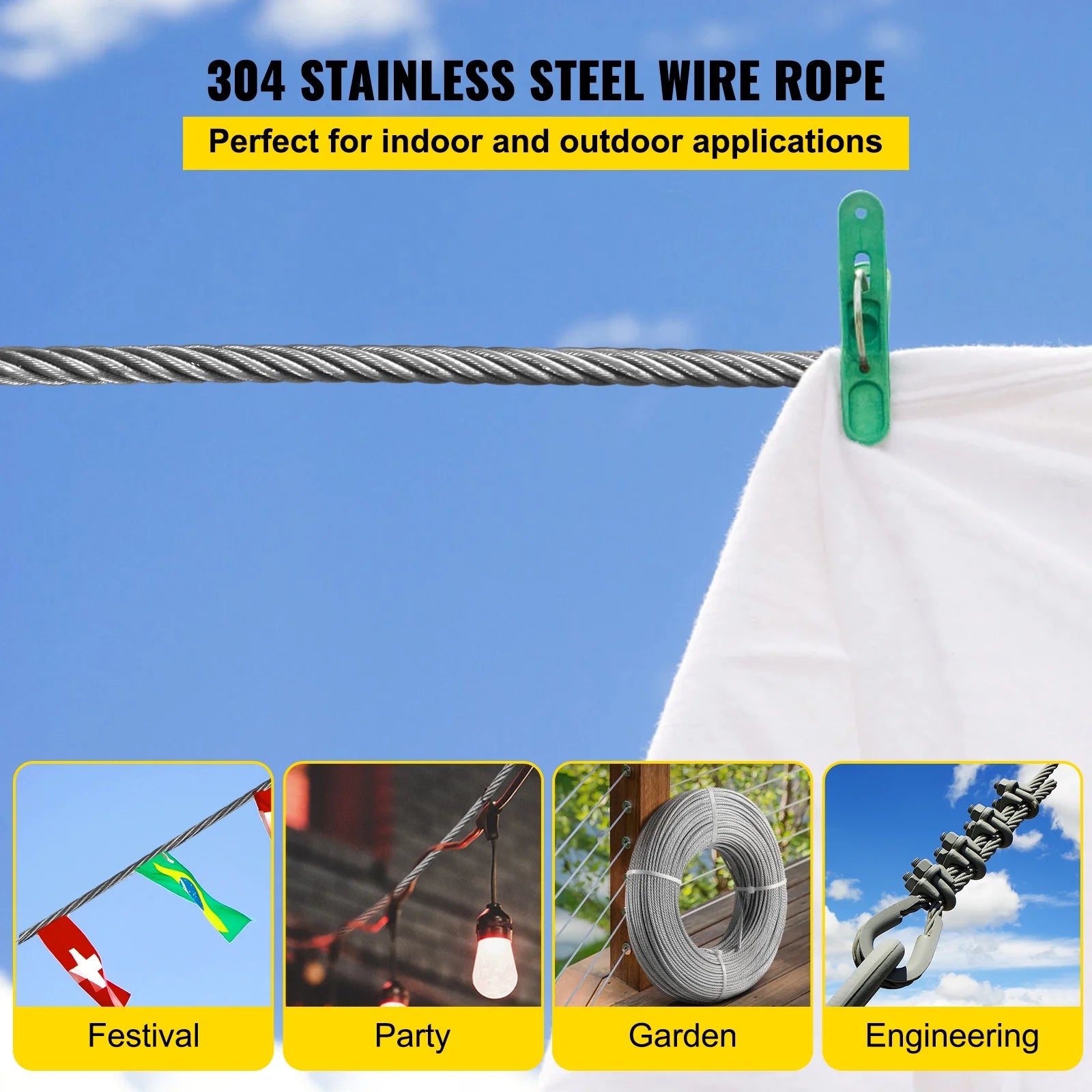 1/4" x 200ft 7x19 Stainless Steel Wire Rope I1262