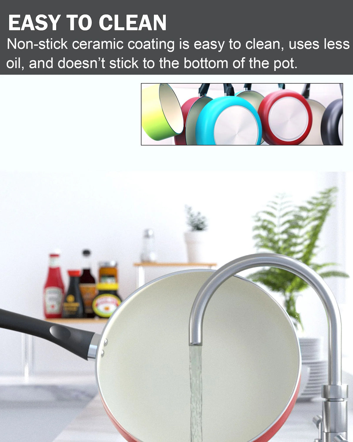 10 Piece Nonstick Ceramic Cookware Set with Lids A293748