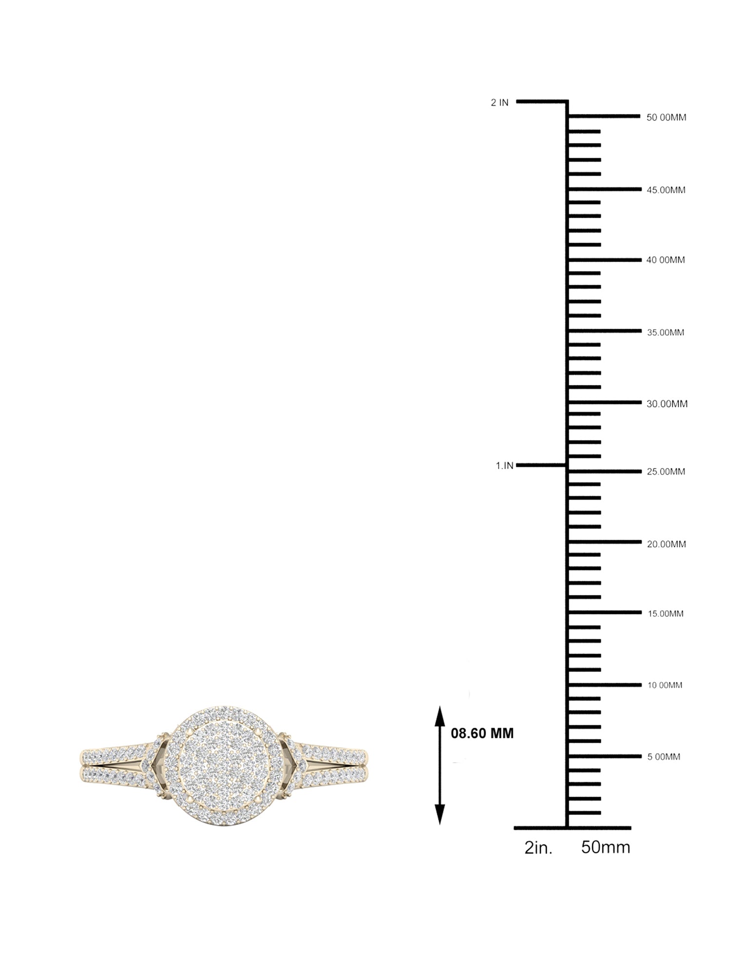 1/4Ct TDW Diamond 10K Yellow Gold Halo Engagement Ring S106