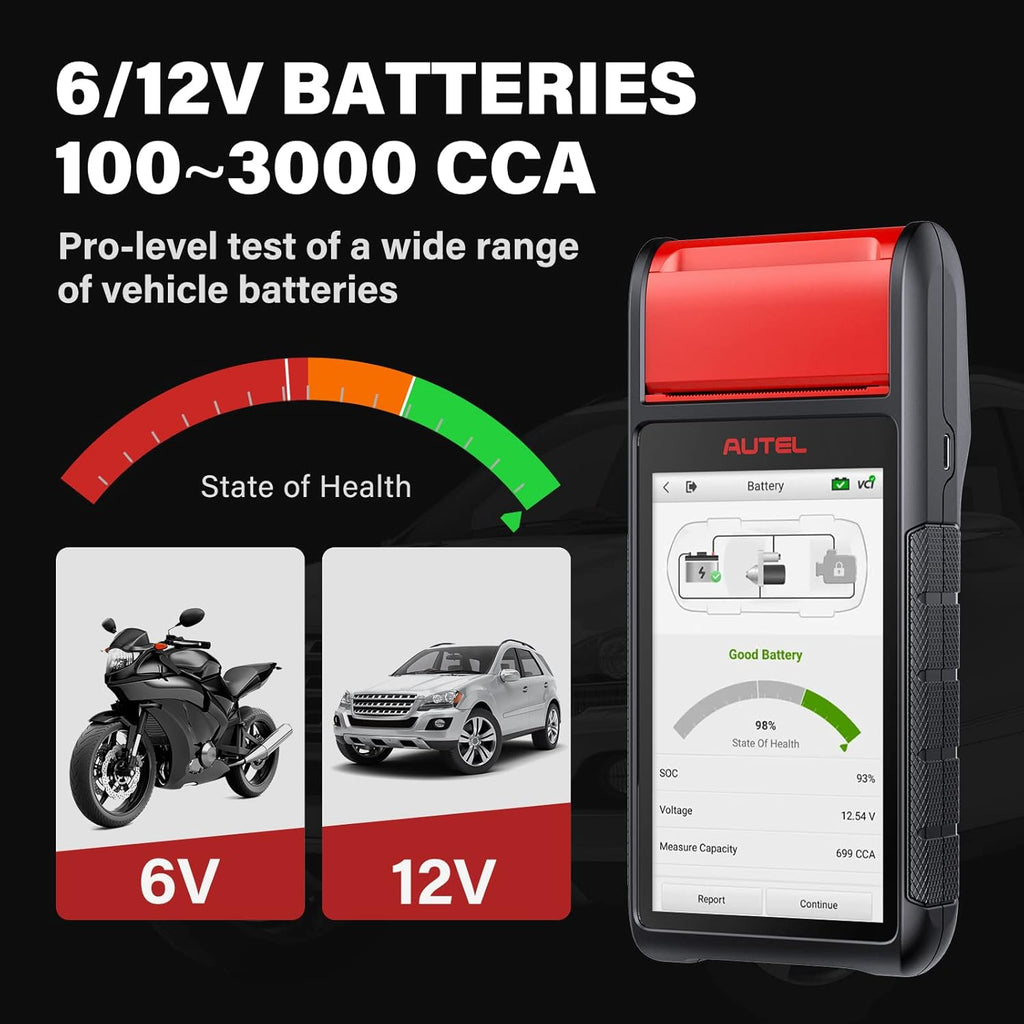 Battery Tester 6V &12V Battery Analysis Tool with Diagnostic Scan Tool OBD2 Scanner C4079