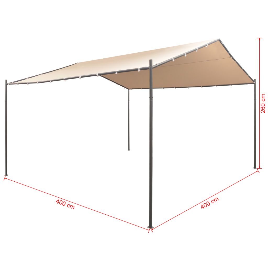Beige Steel Gazebo Pavilion Tent Canopy R680