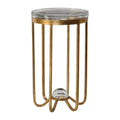 Gold Glass Cage Pedestal Table H316453