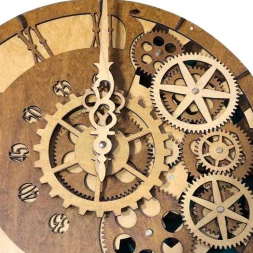 15 Inch Industrial Wall Clock with Moving Gears E423254