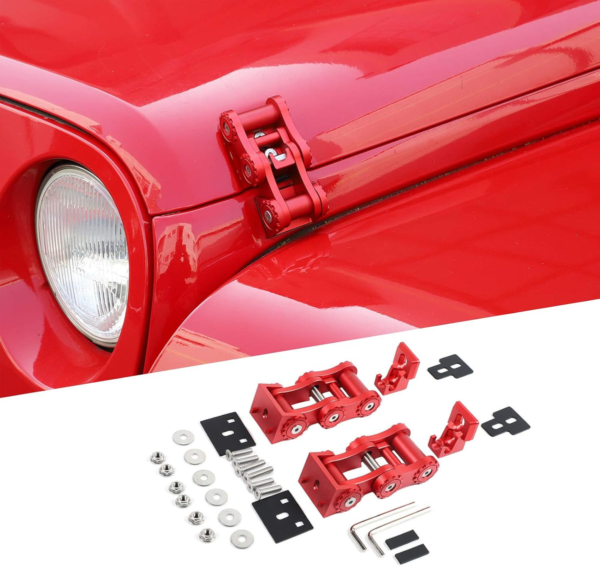 Red Stainless Steel Hood Latches Pack of 2 V231673