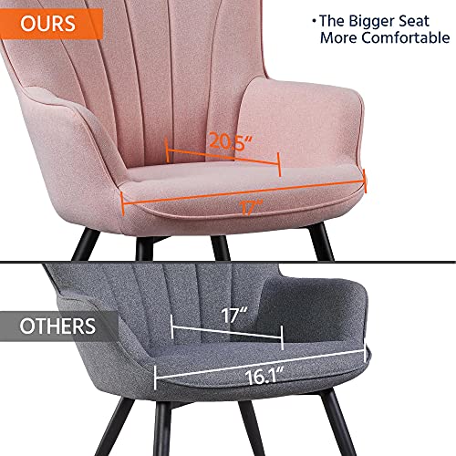 Pink Fabric Upholstered Accent Chair G9342
