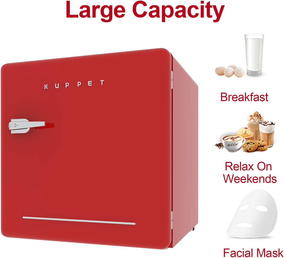 1.6 Cu.Ft Red Compact Refrigerator Single Door Mini Fridge with Freezer I96989