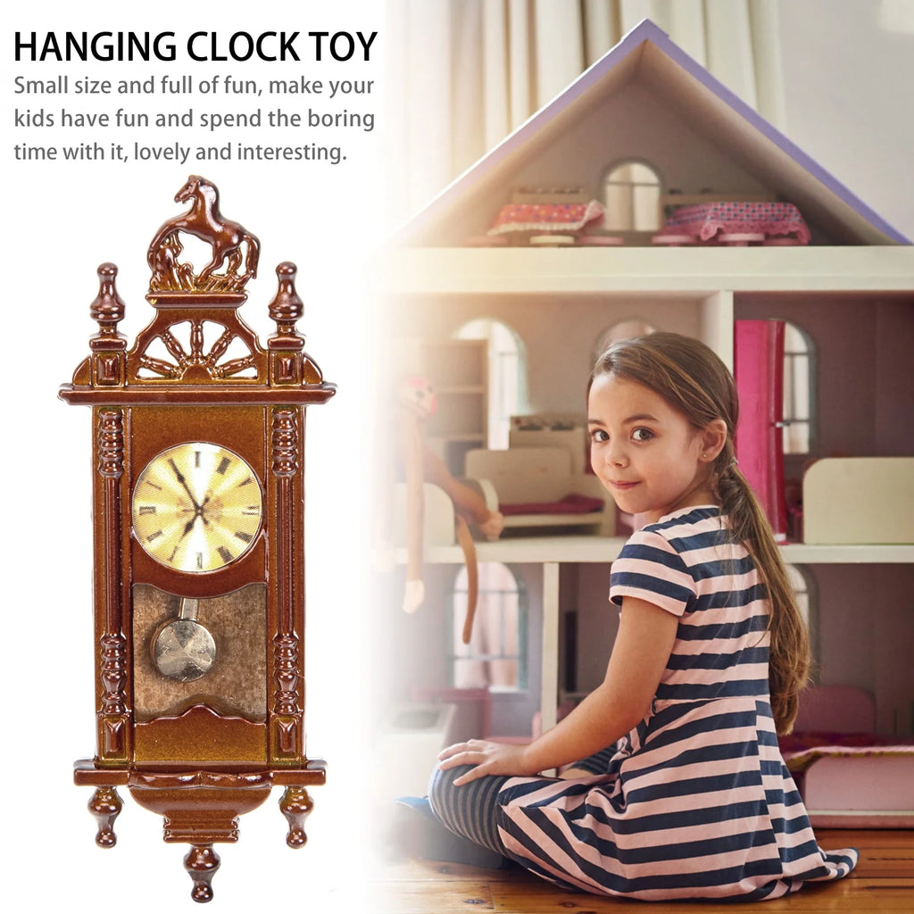 Metal Grandfather Clock Dollhouse Miniature D987