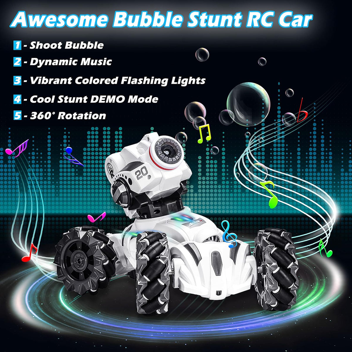 4 Head RC Tank Car Shoots Nerf Bullets Bubble Spray X393093