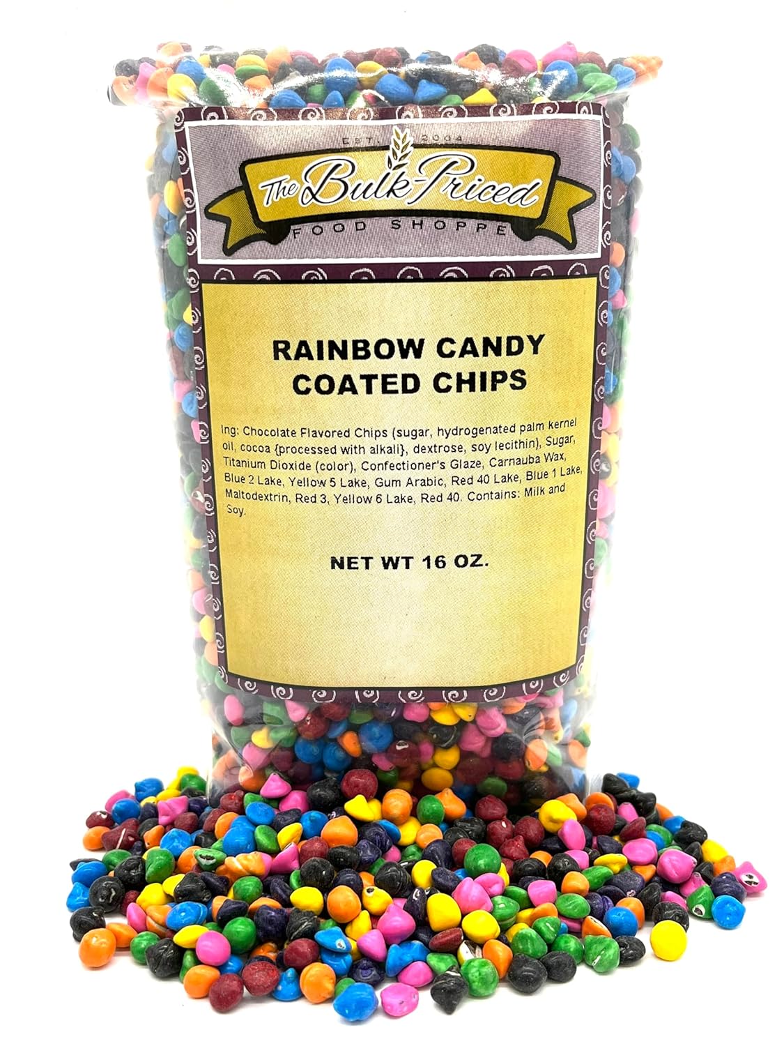 1 lb. Resealable Bag Rainbow Candy Coated Chocolate Chips K283690