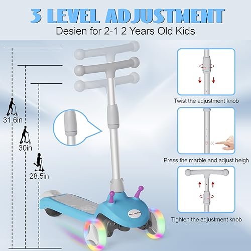 3 Wheel Electric Scooter with Flashing LED Wheels W399