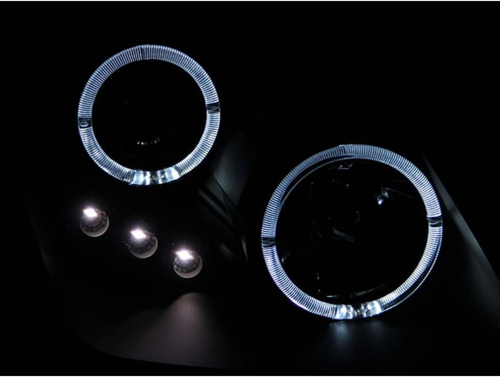Projector Headlights with Halo Black LED C565