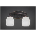 Two Light Bath Bar Dark Granite Finish with White Linen Glass Z91780