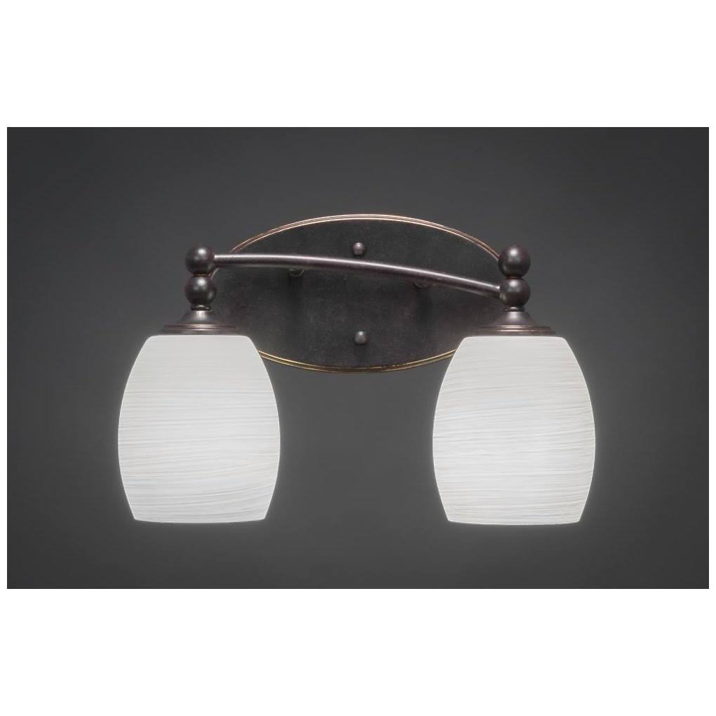 Two Light Bath Bar Dark Granite Finish with White Linen Glass Z91780
