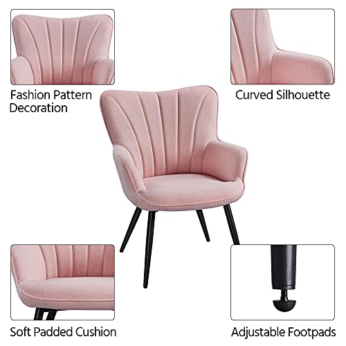 Pink Fabric Upholstered Accent Chair G9342