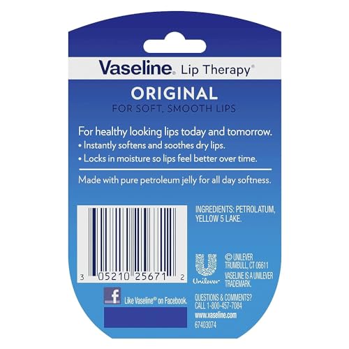 Mini Lip Balm, Petroleum Jelly, 0.25 Oz (Pack of 4) I9391