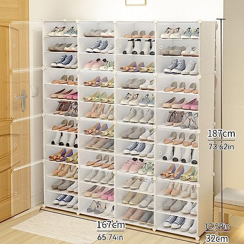 12 Tiers Clear Plastic Shoe Storage Box M968