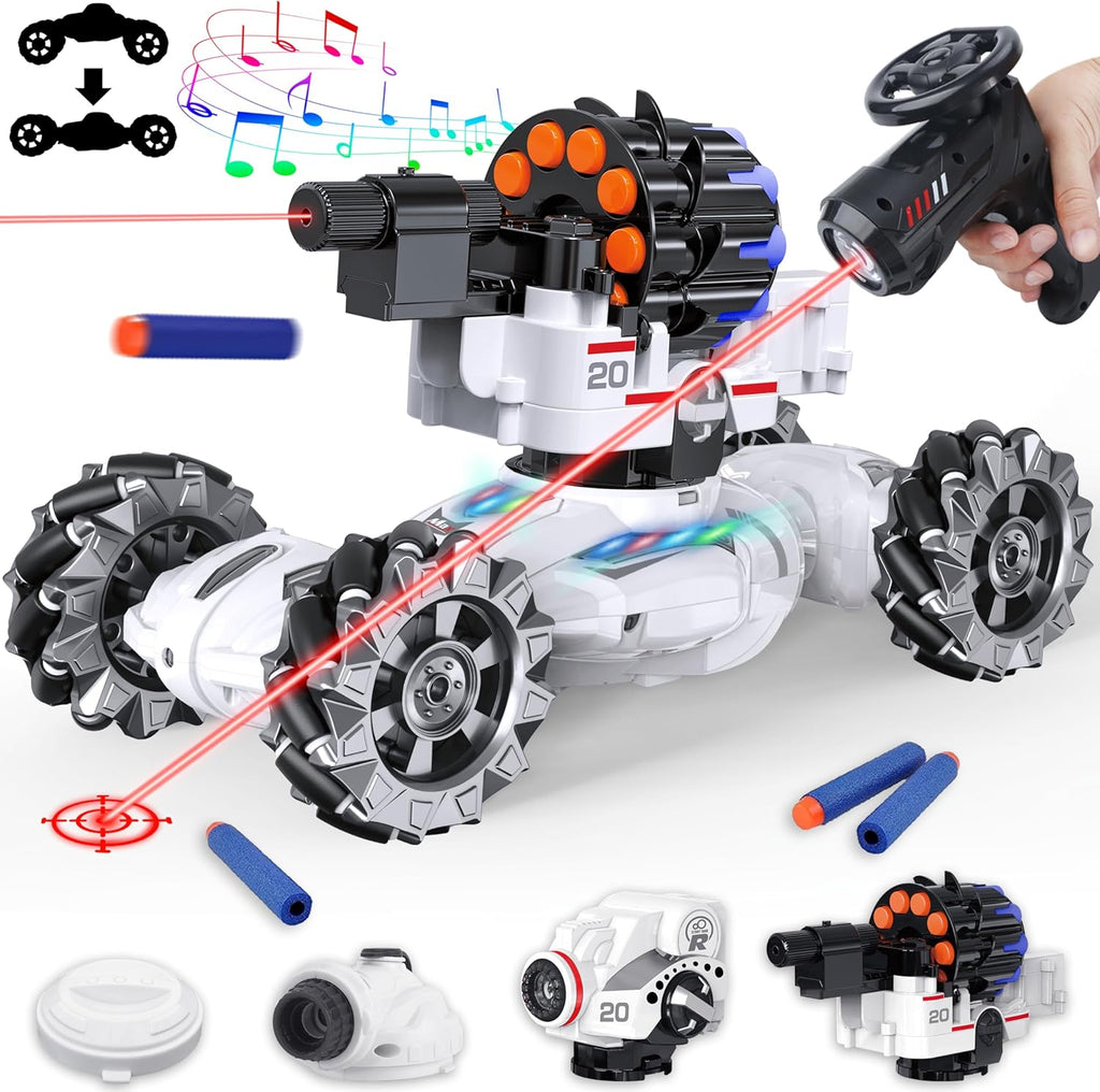 4 Head RC Tank Car Shoots Nerf Bullets Bubble Spray X393093