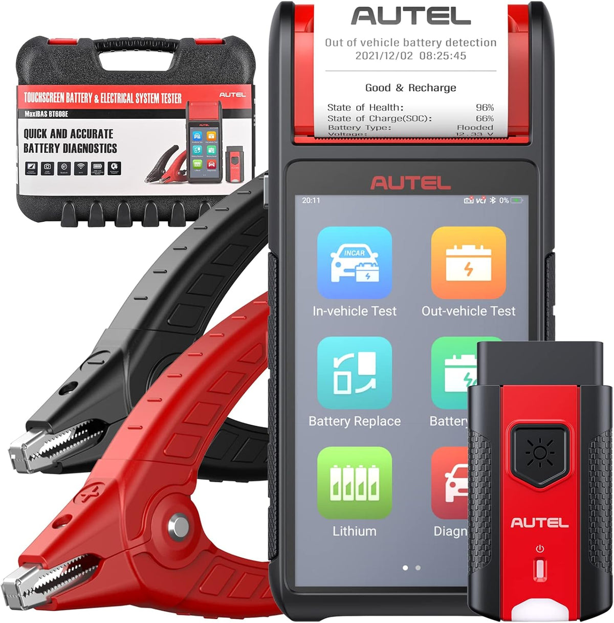 Battery Tester 6V &12V Battery Analysis Tool with Diagnostic Scan Tool OBD2 Scanner C4079