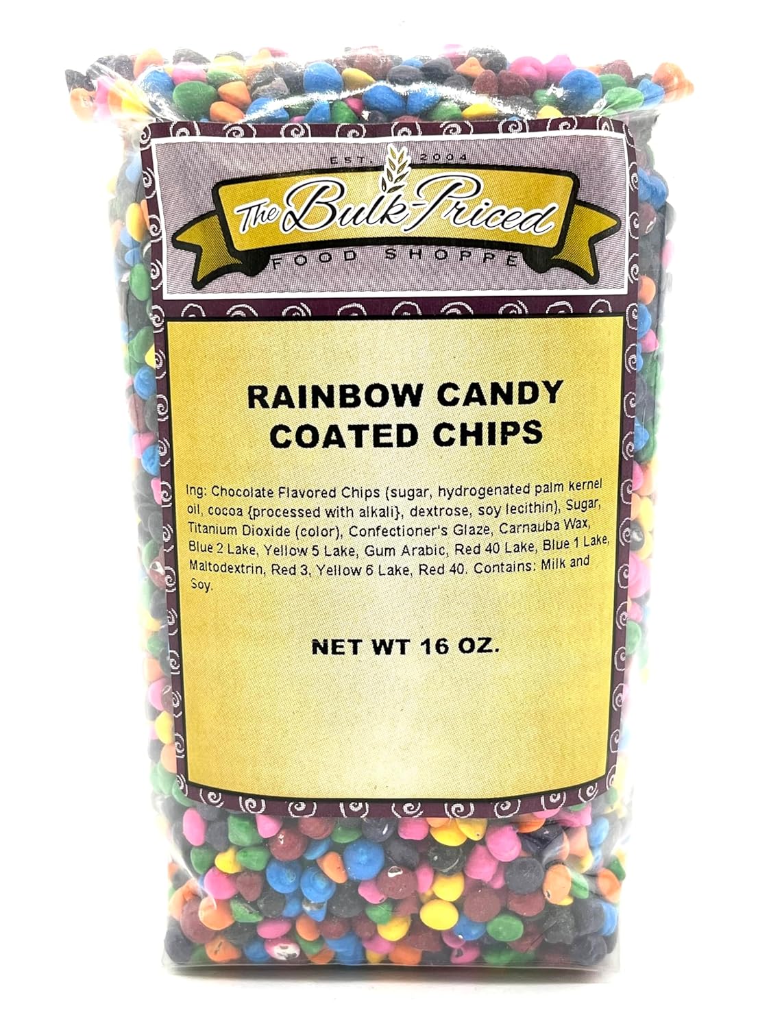 1 lb. Resealable Bag Rainbow Candy Coated Chocolate Chips K283690