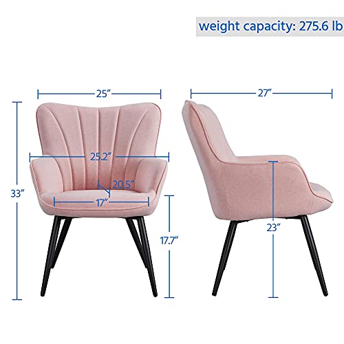 Pink Fabric Upholstered Accent Chair G9342