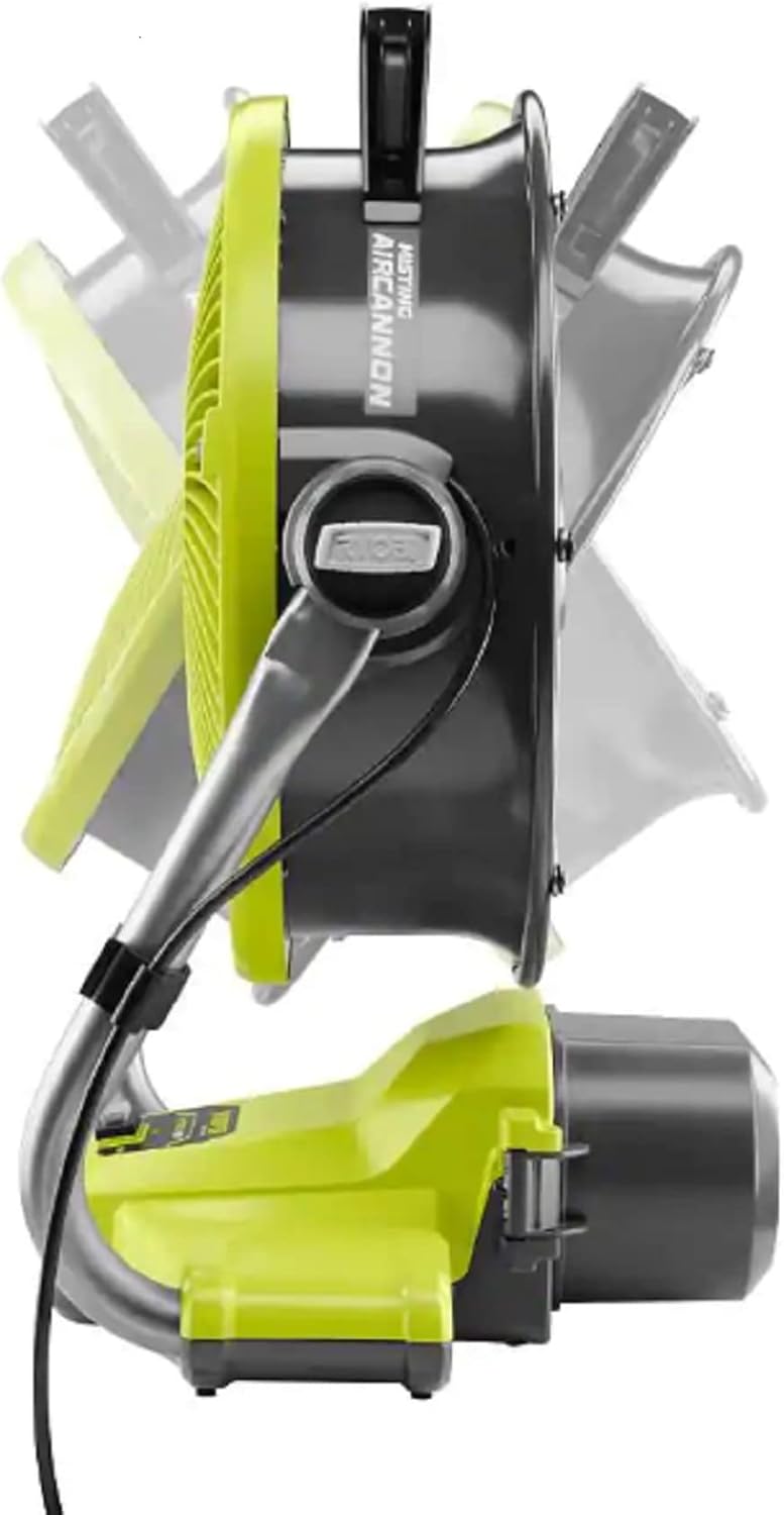 Cordless Hybrid 12 in. Misting Air Cannon Fan Kit with 4.0 Ah Battery and Charger R32140