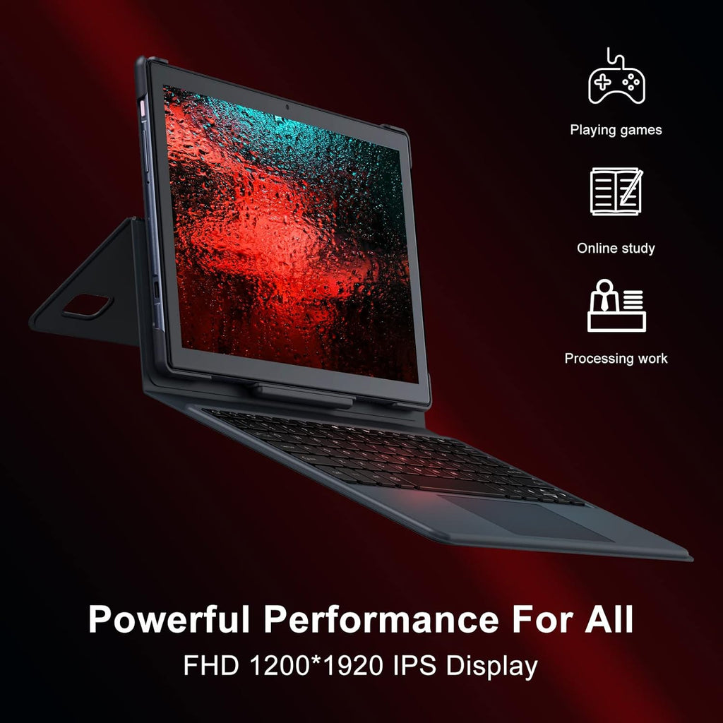 10 inch Android Tablet with Keyboard, 4GB RAM 64GB ROM, 6000MAH Pack of 2 H9543