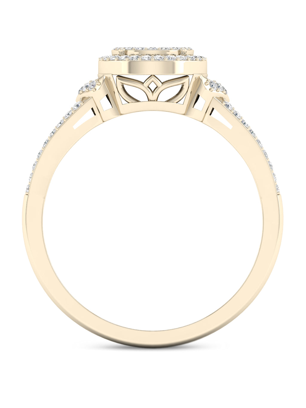 1/4Ct TDW Diamond 10K Yellow Gold Halo Engagement Ring S106