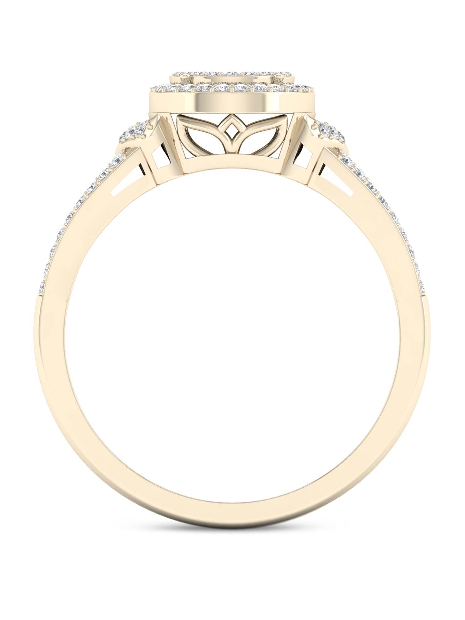 1/4Ct TDW Diamond 10K Yellow Gold Halo Engagement Ring S106