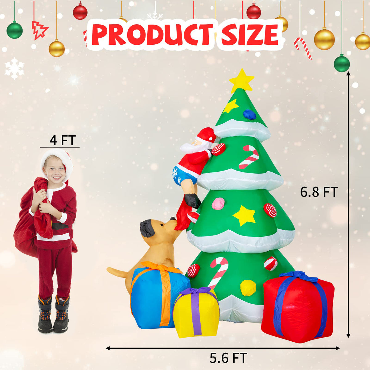7FT Christmas Inflatables Santa Claus Blow Up Decor N691437