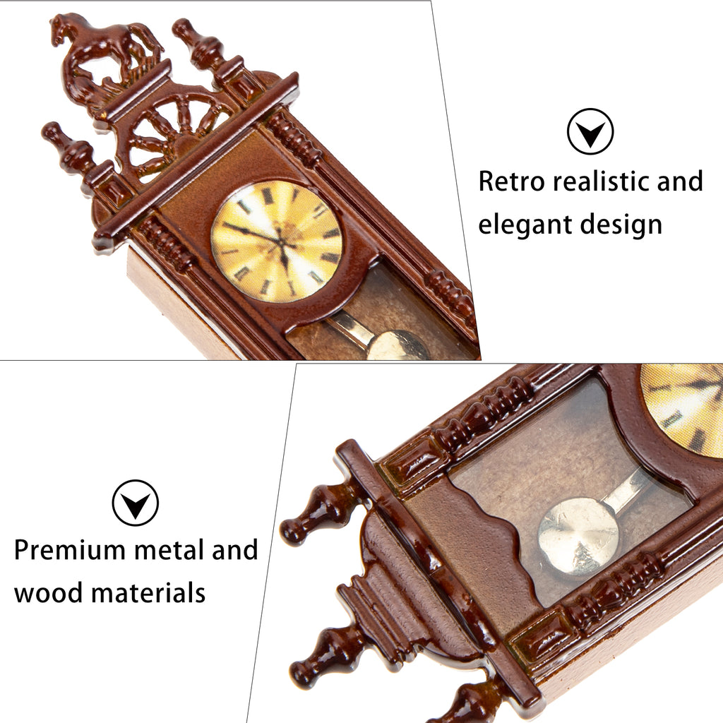 Metal Grandfather Clock Dollhouse Miniature D987