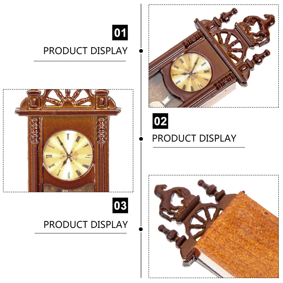 Metal Grandfather Clock Dollhouse Miniature D987