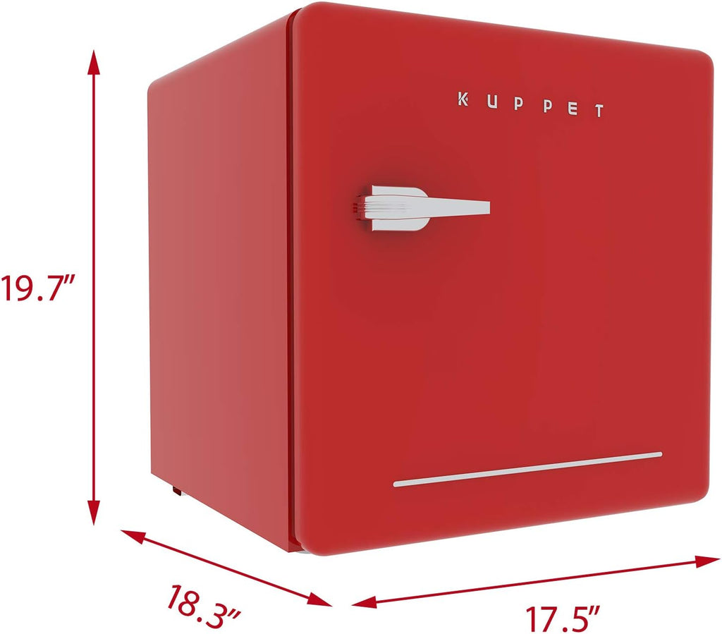 1.6 Cu.Ft Red Compact Refrigerator Single Door Mini Fridge with Freezer I96989