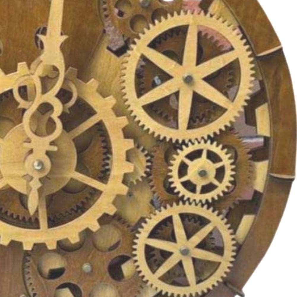 15 Inch Industrial Wall Clock with Moving Gears E423254
