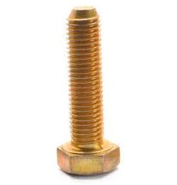 1/4 inch-20 x 2 1/2 inch Coarse Thread Grade 8 Hex Cap Screw, Alloy Steel Yellow Zinc Plated, Pk 100 Q8615