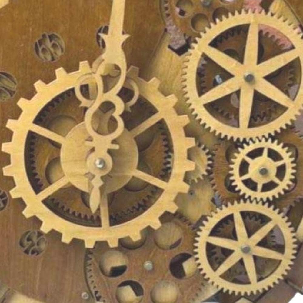 15 Inch Industrial Wall Clock with Moving Gears E423254