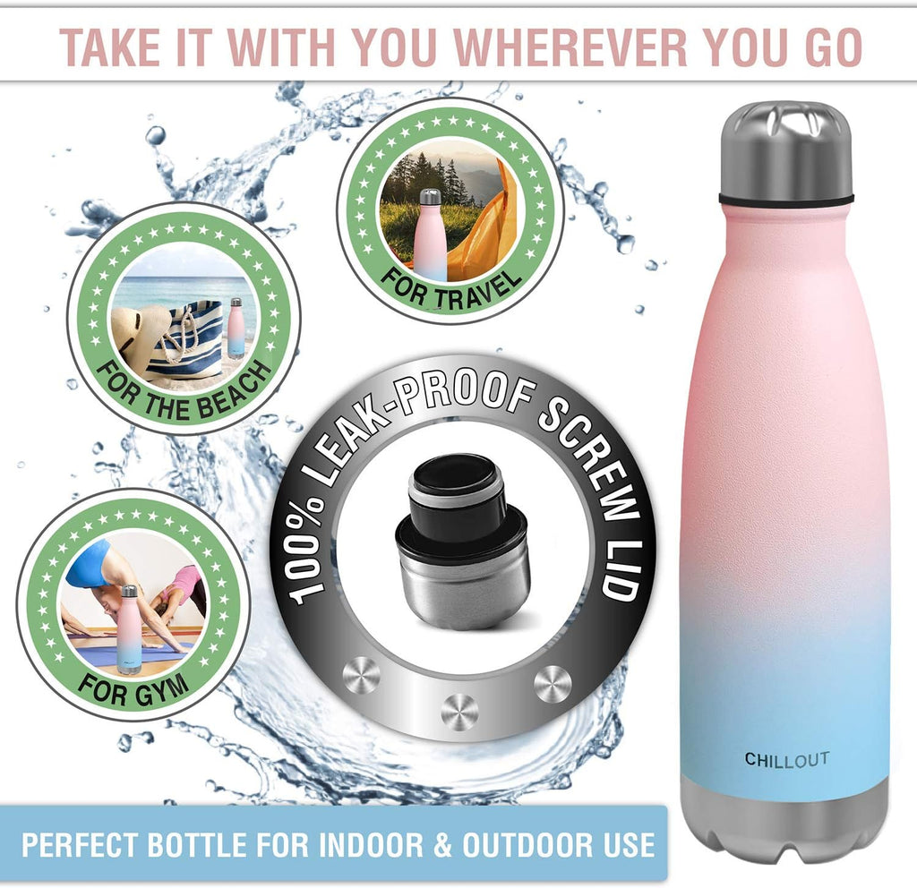 17 oz Double Wall Insulated Stainless Steel Water Bottle G938
