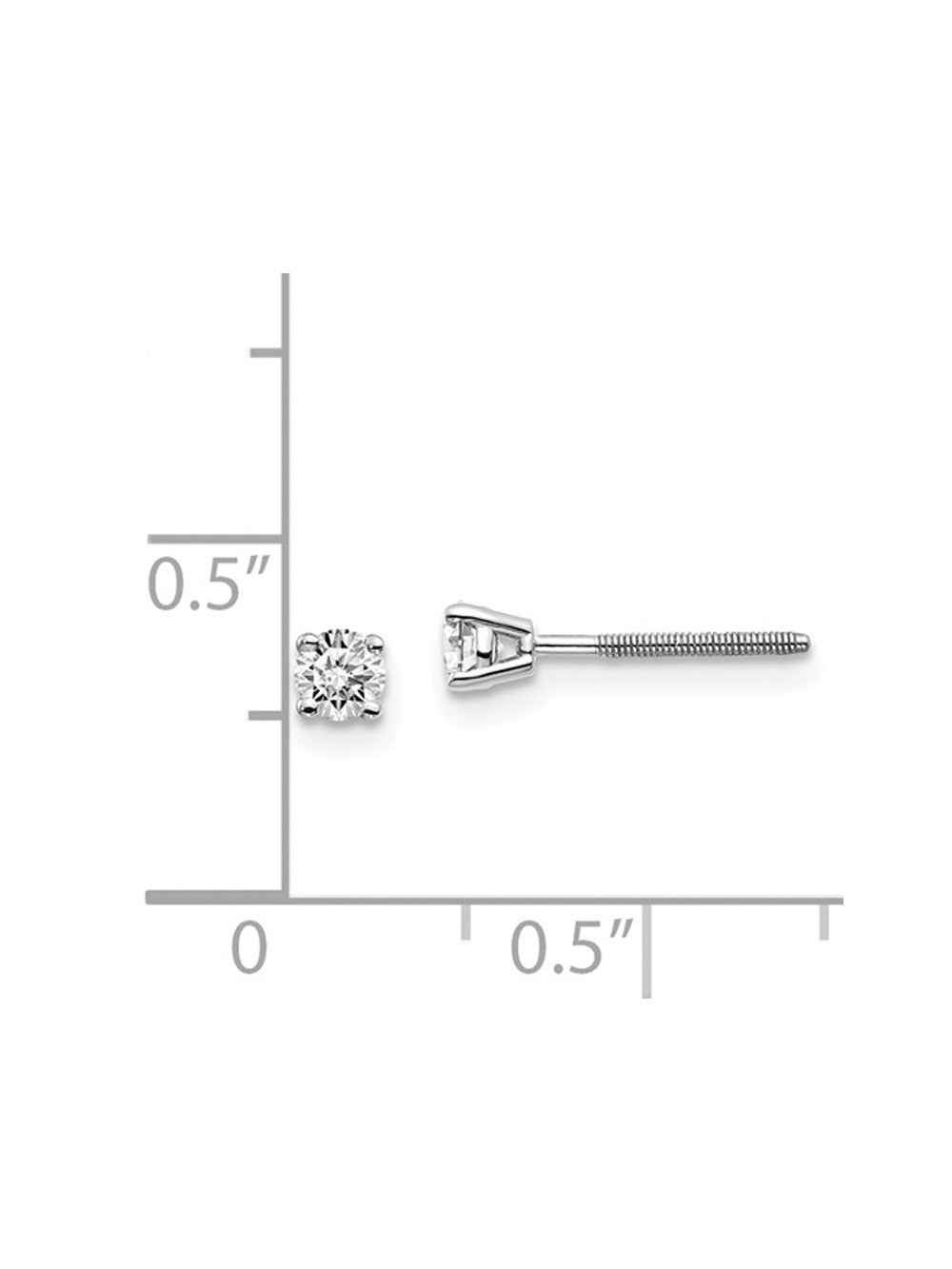 14K White Gold Diamond Solitaire Stud Earrings N26985